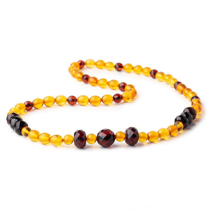 6-8mm Baltic Amber Mixed Shape Necklace 17.5 inch 63 Beads