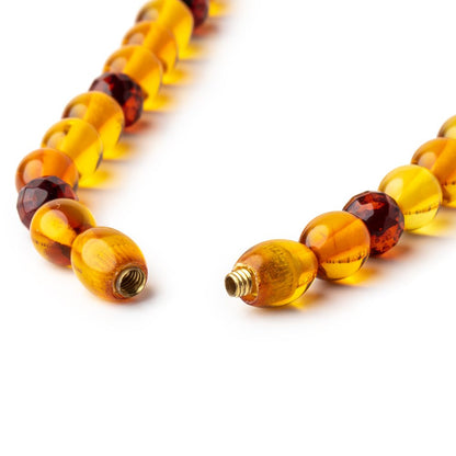6-8mm Baltic Amber Mixed Shape Necklace 17.5 inch 63 Beads