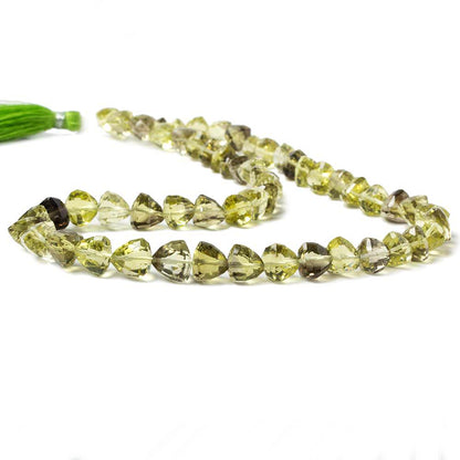 6-8mm BiColor & Lemon Quartz straight drill faceted trillions 15 in. 58  beads AA