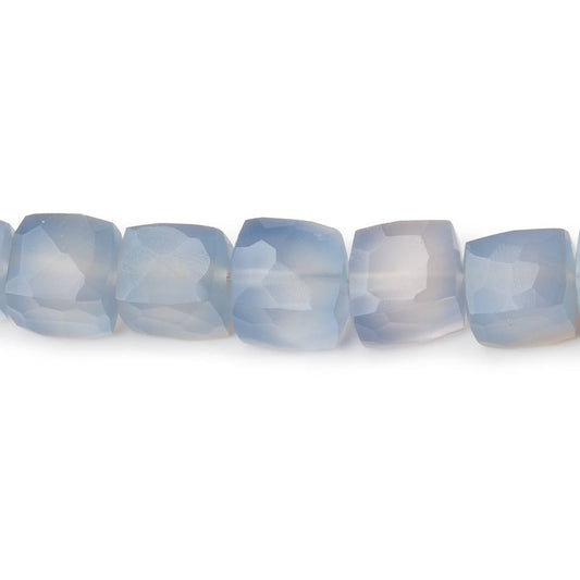 6-8mm Blue Chalcedony Faceted Cube Beads 7.75 inch 23 pieces
