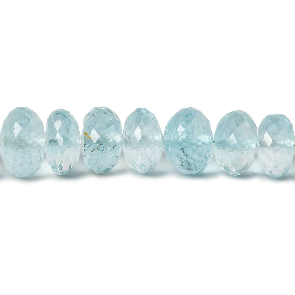 7-8mm Blue Topaz faceted rondelle beads 13 inch 60 pieces A