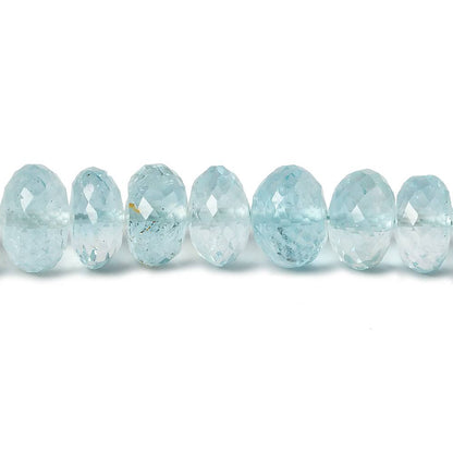 7-8mm Blue Topaz faceted rondelle beads 13 inch 60 pieces A