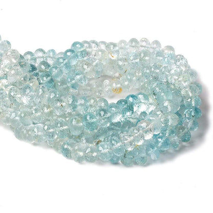 7-8mm Blue Topaz faceted rondelle beads 13 inch 60 pieces A