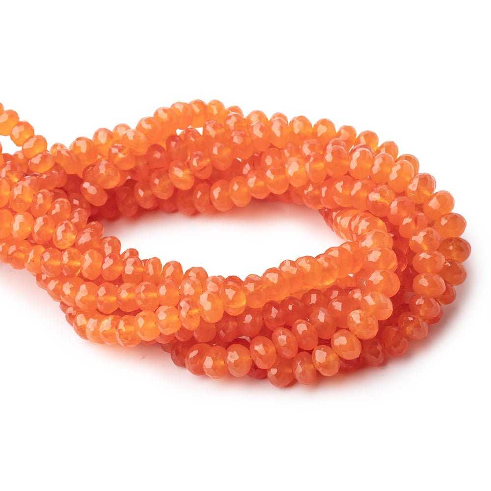6-8mm Carnelian Faceted Rondelle Beads 16 inch 78 pieces