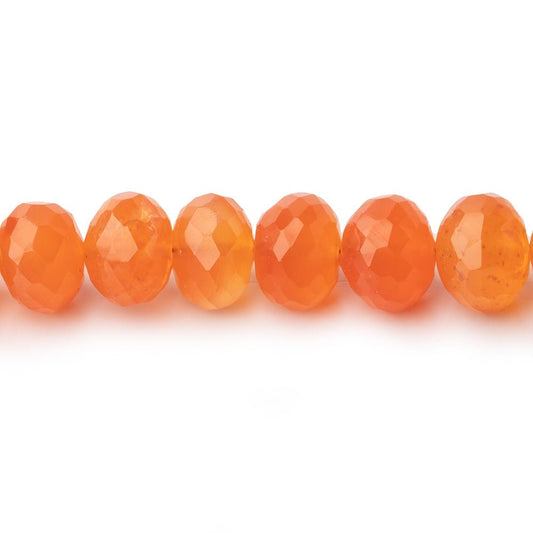 6-8mm Carnelian Faceted Rondelle Beads 16 inch 78 pieces