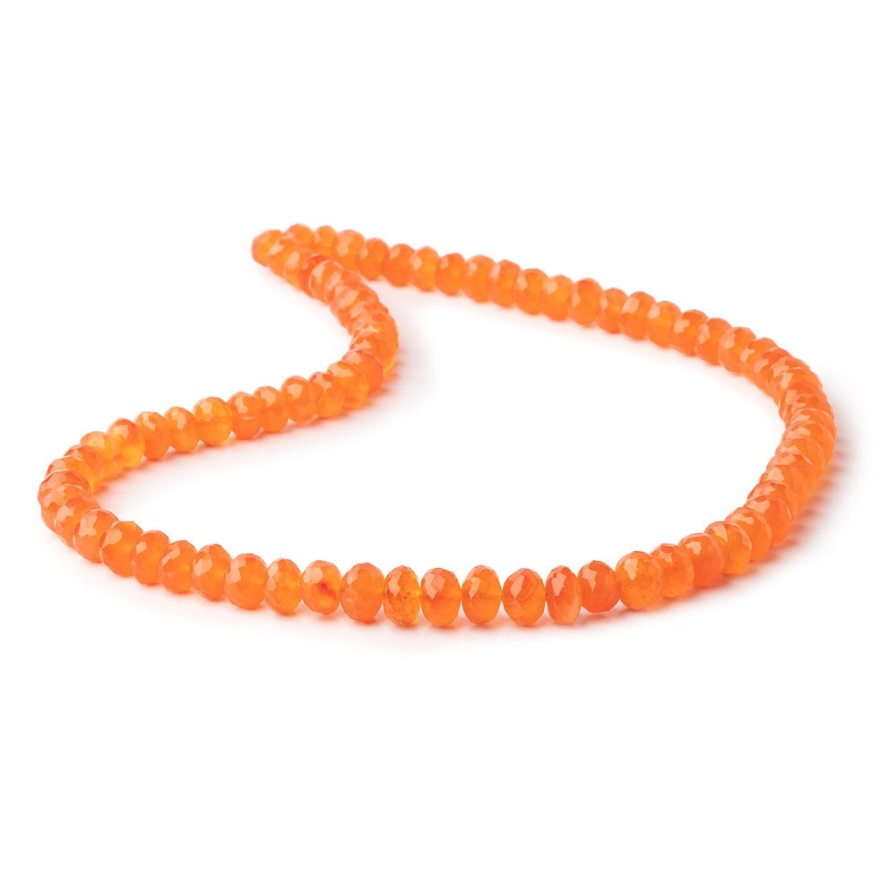 6-8mm Carnelian Faceted Rondelle Beads 16 inch 78 pieces