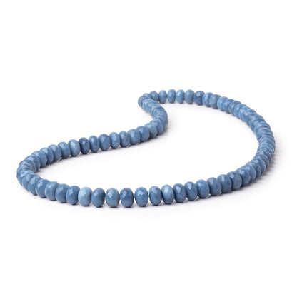 6-8mm Dark Owyhee Blue Opal Faceted Rondelle Beads 16 inch 80 pieces