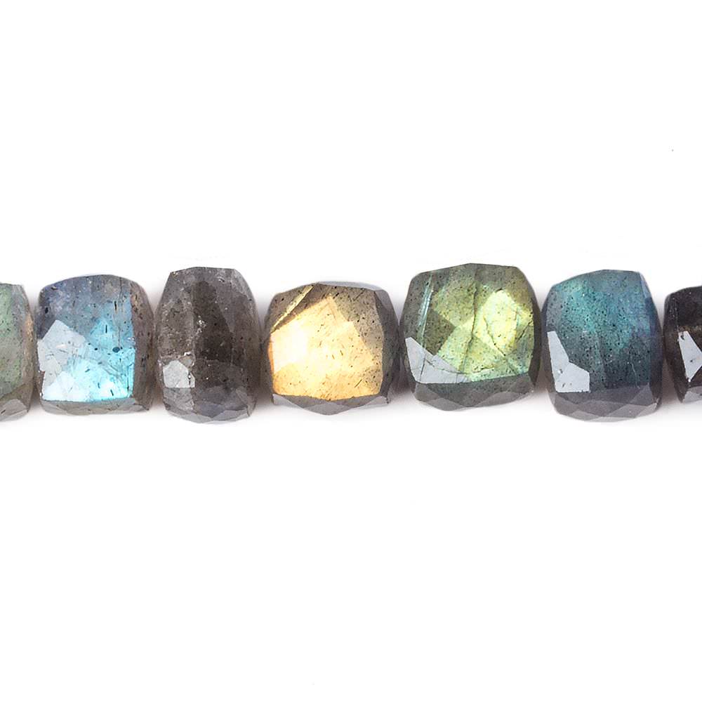 6-8mm Labradorite faceted cube beads 8 inch 30 pieces