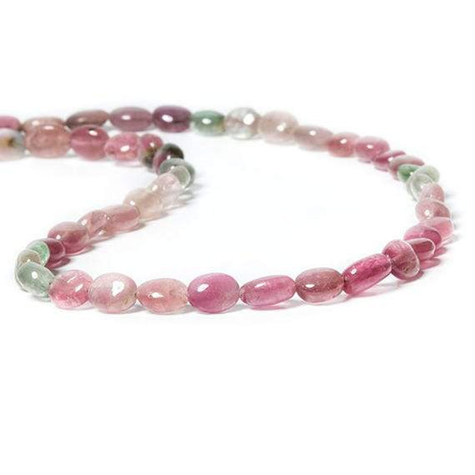 6-8mm Multi Color Afghani Tourmaline Beads Plain Oval Nuggets