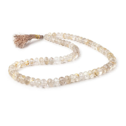 6-8mm Rutilated Quartz Faceted Rondelle Beads 16 inch 83 pieces