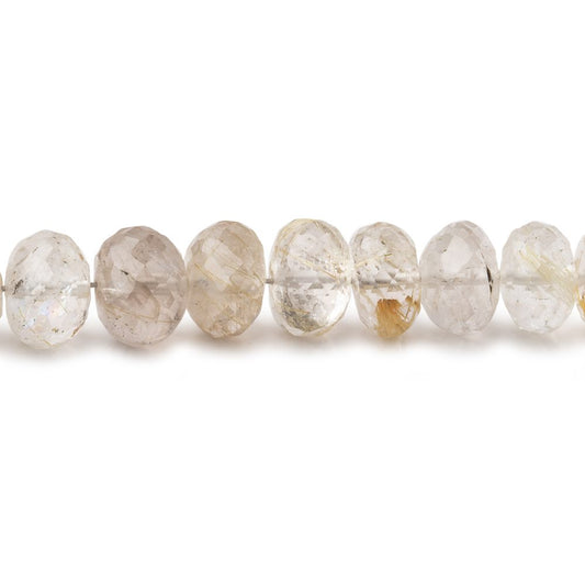 6-8mm Rutilated Quartz Faceted Rondelle Beads 16 inch 83 pieces