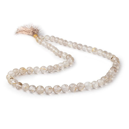 6-8mm Rutilated Quartz Faceted Round Beads 17 inch 63 pieces AA