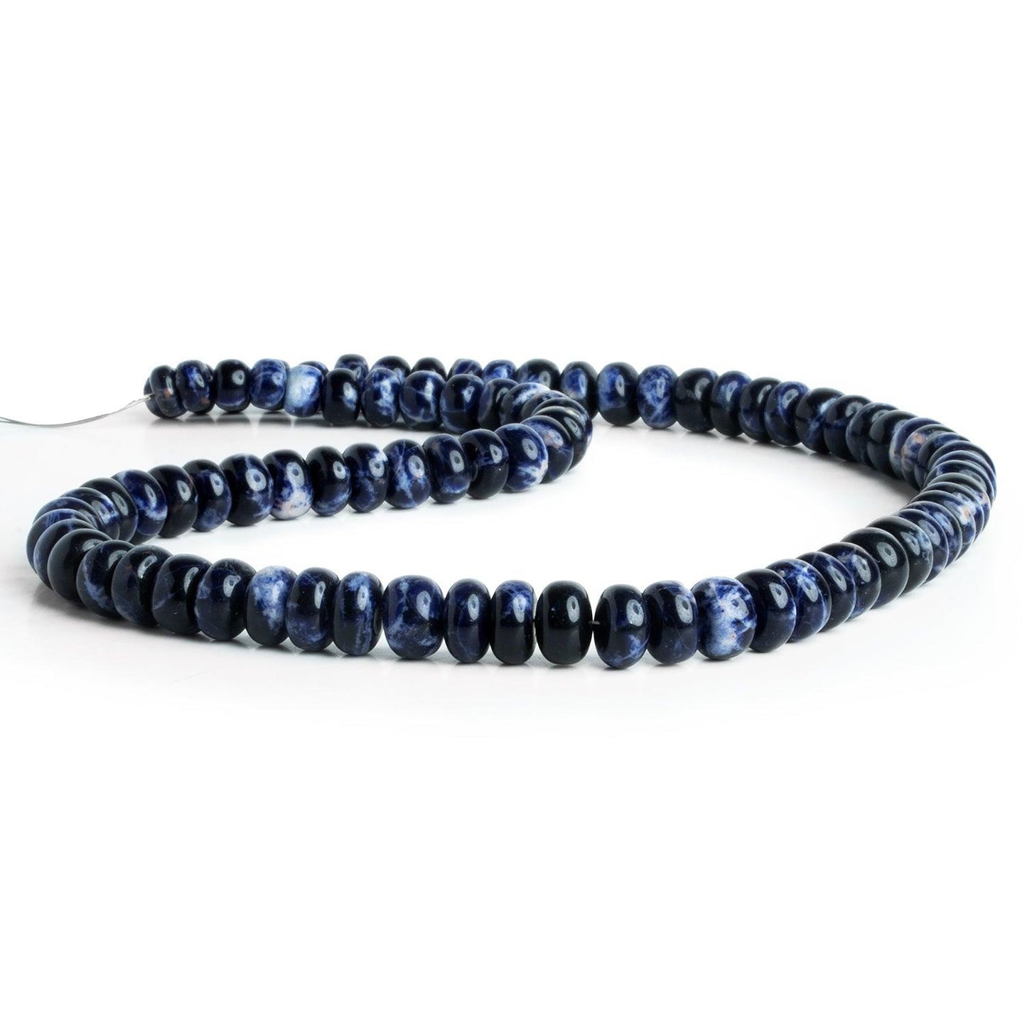 6-8mm Sodalite Plain Rondelle 16 inch 80 beads