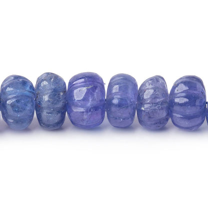 6-8mm Tanzanite Carved Melon Beads 16 inch 77 pieces AA