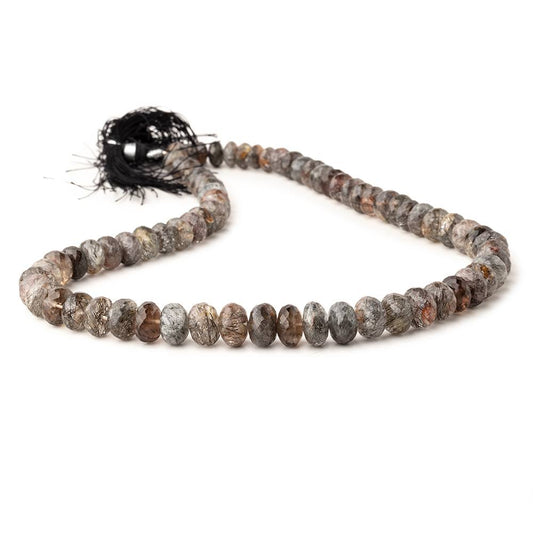 6-8mm Tourmalinated Quartz Faceted Rondelle Beads 15.5 inch 70 pieces
