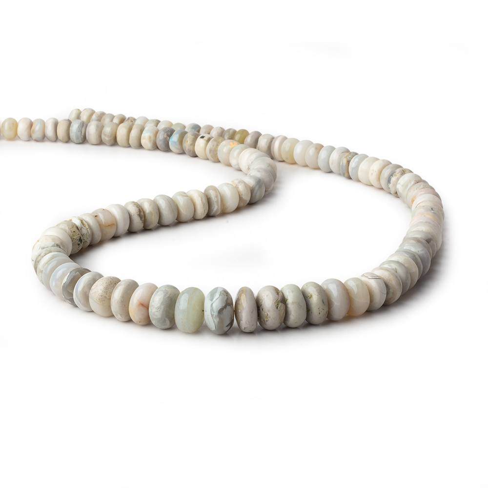 6-9.5mm Cream Australian Opal plain rondelles 18 inch 107 beads