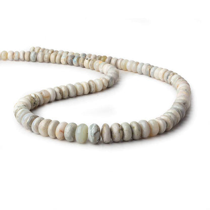 6-9.5mm Cream Australian Opal plain rondelles 18 inch 107 beads