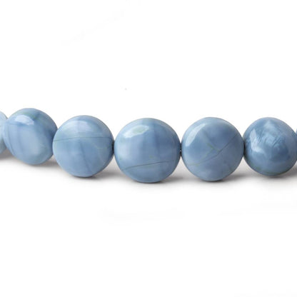 6-9.5mm Owyhee Blue Opal plain coin beads 18 inch 62 pieces