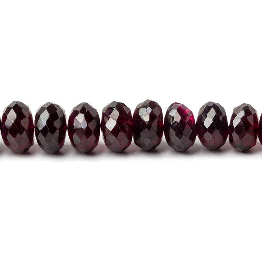 6-9mm Garnet Faceted Rondelle Beads 16 inch 89 pieces