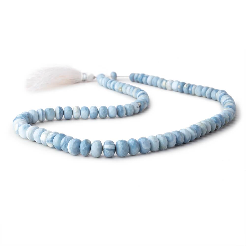 6-9mm Owyhee Blue Opal Faceted Rondelle Beads 18 inch 93 pieces