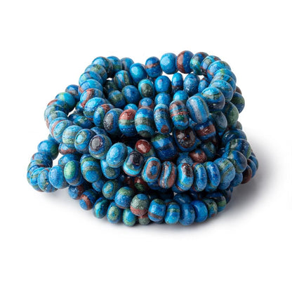 6-9mm Rainbow Calsilica Plain Rondelle Beads 16 inch 85 pieces