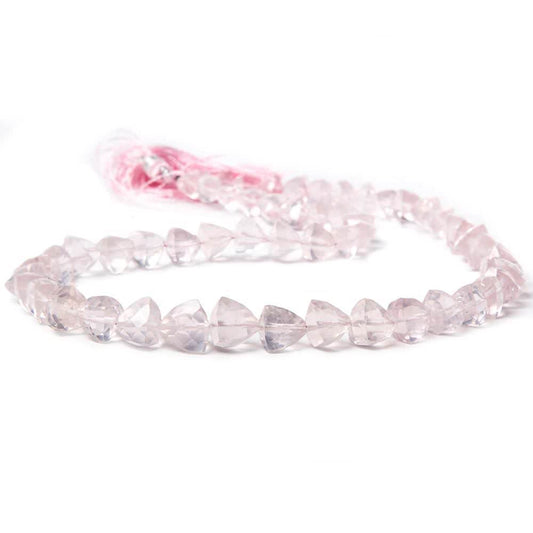 6-9mm Rose Quartz Straight Drilled Trillion Beads 15 inch 56 pieces