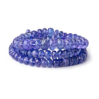 6-9mm Tanzanite Faceted Rondelle Beads 18 inch 106 pieces AAA