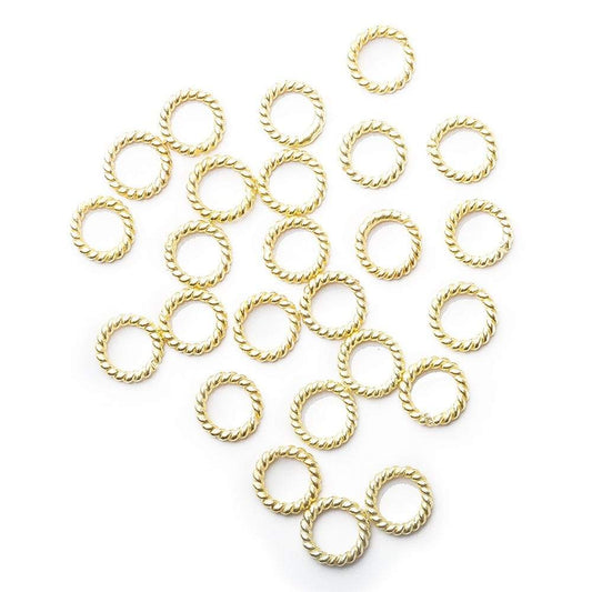 6 mm Twisted Vermeil Jumpring 25 rings per bag