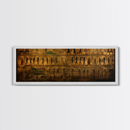 Egyptian Hieroglyphs, Framed Canvas Print, Unique Wall Art, Egyptian Inspired Wall Decor