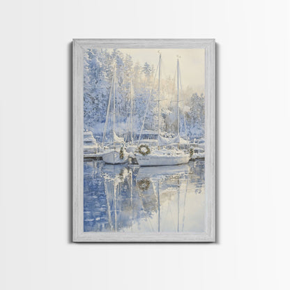 Nautical Christmas Decor, Sailboats On A Frozen Lake, 2024 Christmas Decor, Boho Christmas Decor, Christmas Mantle Decor