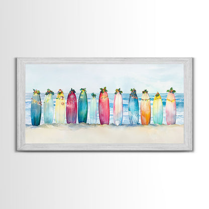 Christmas beach art, tropical Christmas decor, canvas print, Christmas wall art, beach Christmas decor, holiday wall art