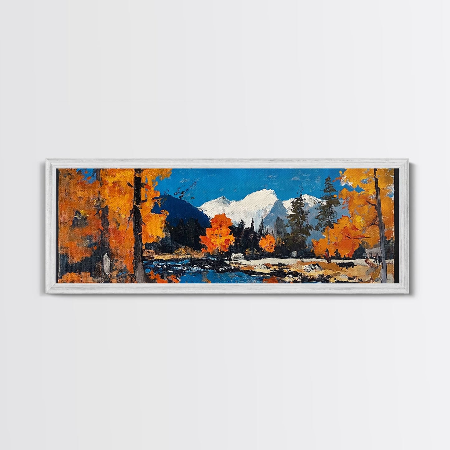 Landscape Wall Art Framed - Horizontal Landscape Print - Fall landscape Painting - Panoramic Landscape Wall Art - Woodlands Painting - Nature Art