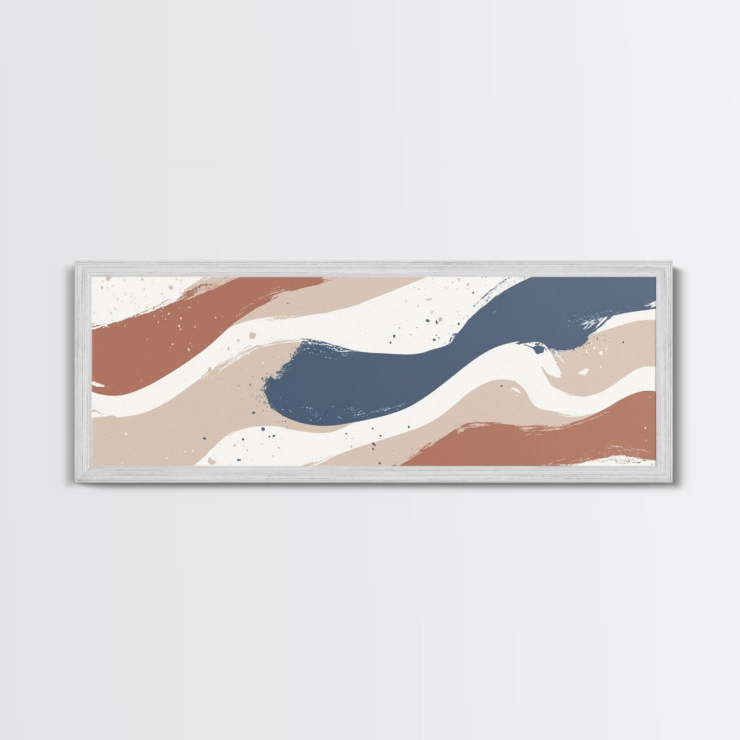 MCM Artwork - Abstract Art - Framed Canvas Print - Wood Framed Mid Century Modern Art - Large Geometric Art, Paint Splotches