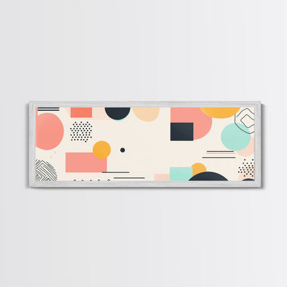 Geometric Abstract Art, Wood Framed Canvas, Canvas Art, Retro 90s Vibes Abstract Home Decor