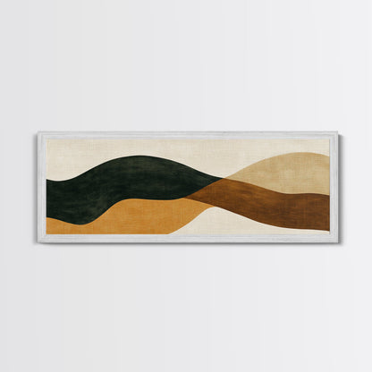 Earth Tones Abstract Painting Print, Eclectic Boho Style Wall Art, Oversized Panoramic Print, Above Sofa Abstract Painting