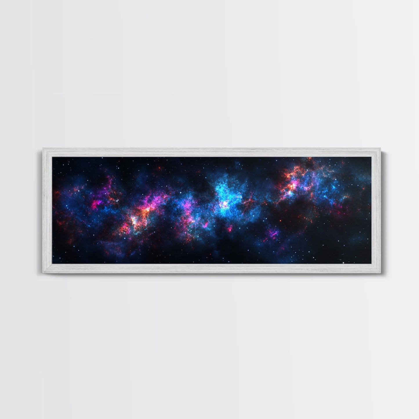 Galaxy Print Wall Art, Space Decor, Scifi Wall Art Framed Canvas Print, Universe and Stars Panoramic Wall Art