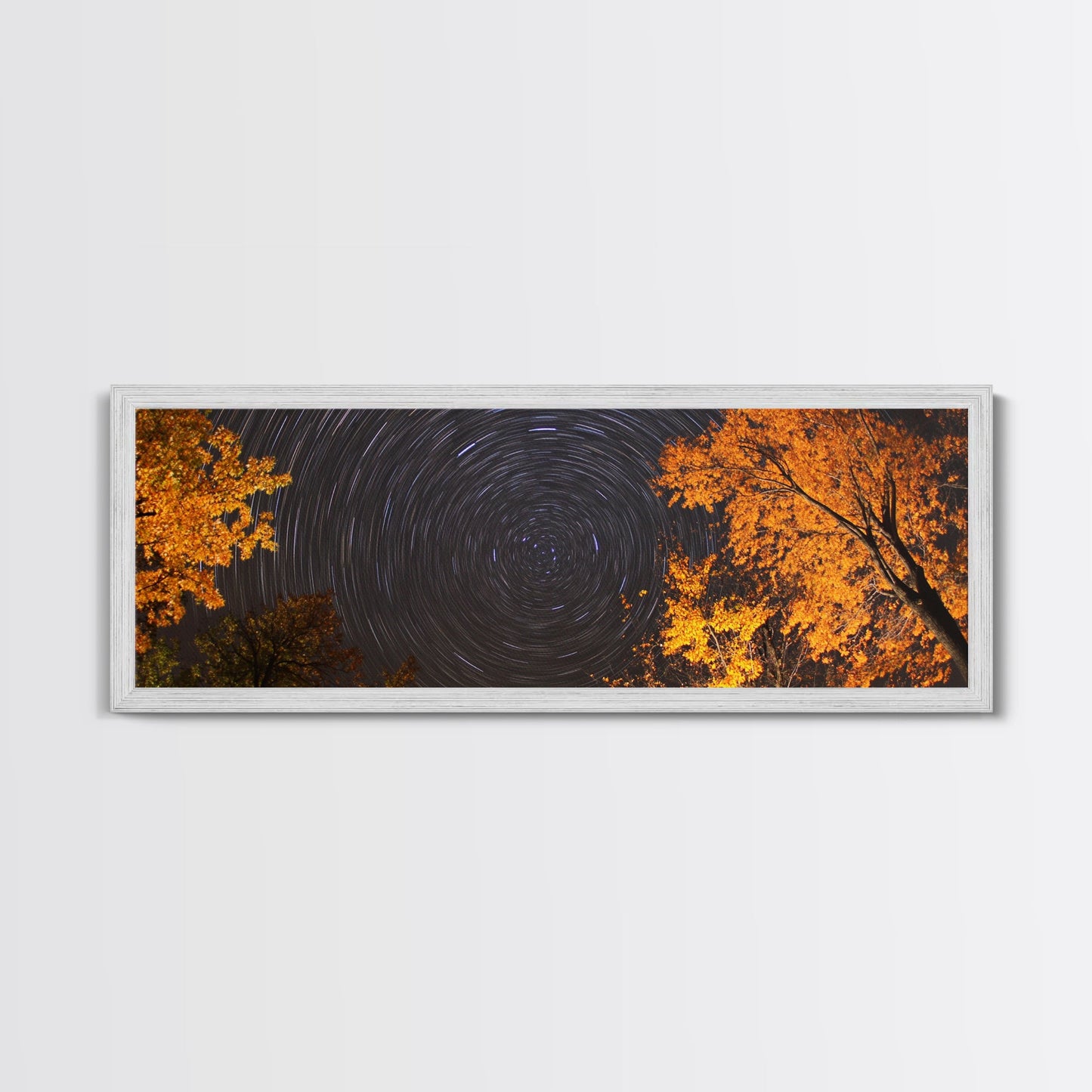 Time Lapse Photography Style Print, Panoramic Wall Art, Starry Night Sky Photo Print