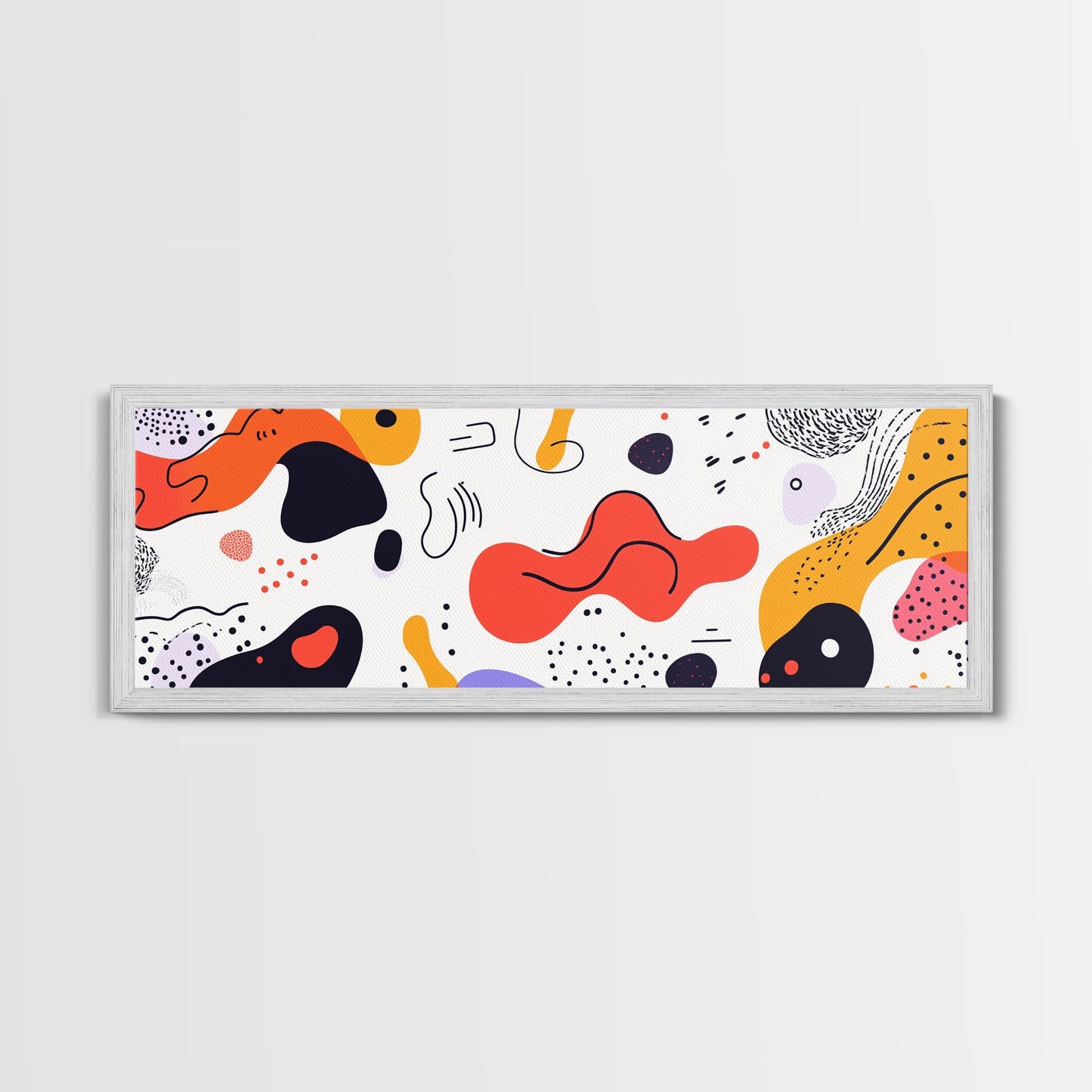 Retro 90s Style Wall Art, Panoramic Print, Splotchy Abstract Mall Art, Shopping Mall Style Decor, Modern Art