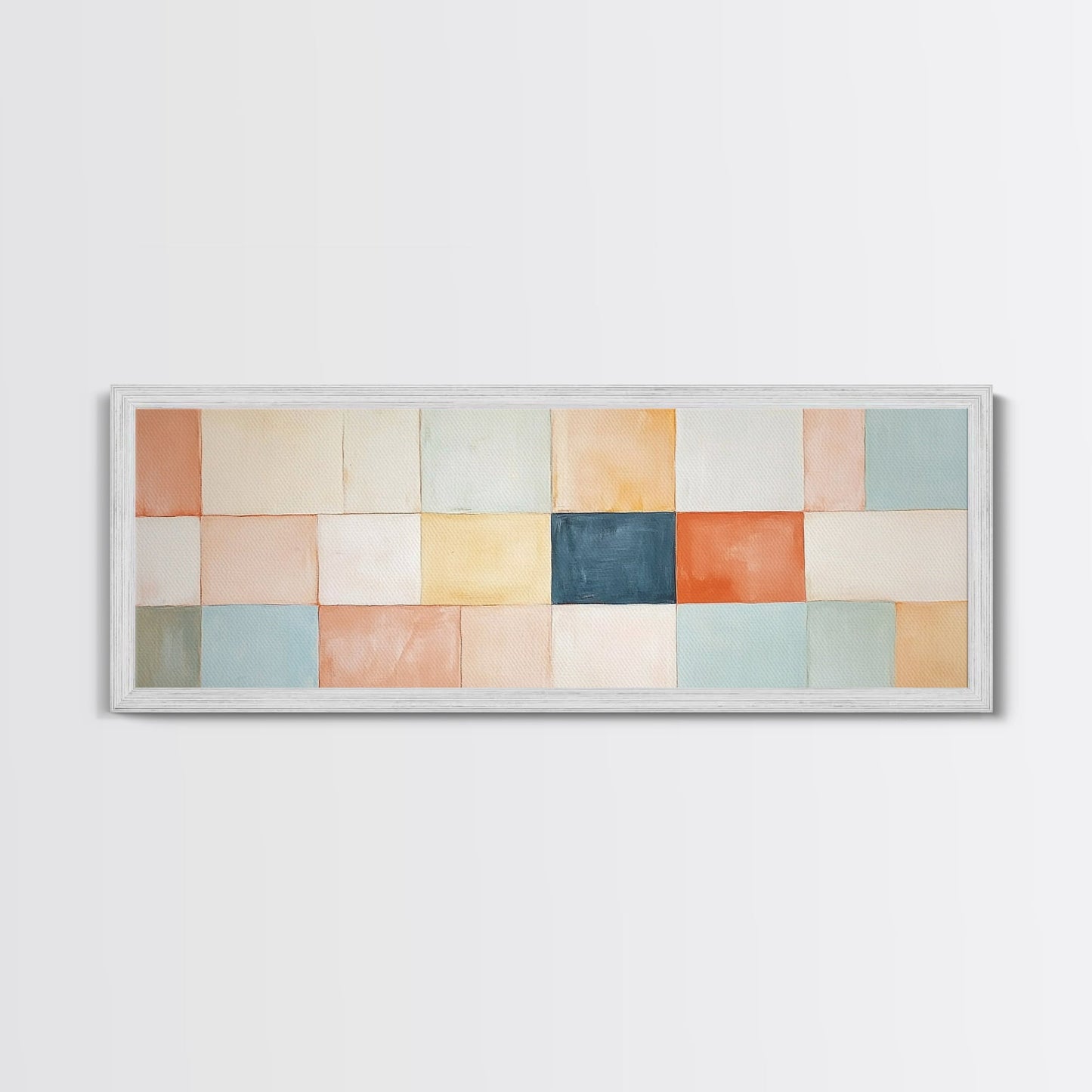 Modern Abstract Framed Canvas | Minimalist Mid Century Modern Wall Art | Large Horizontal Ultra Wide Framed Canvas | MCM Art