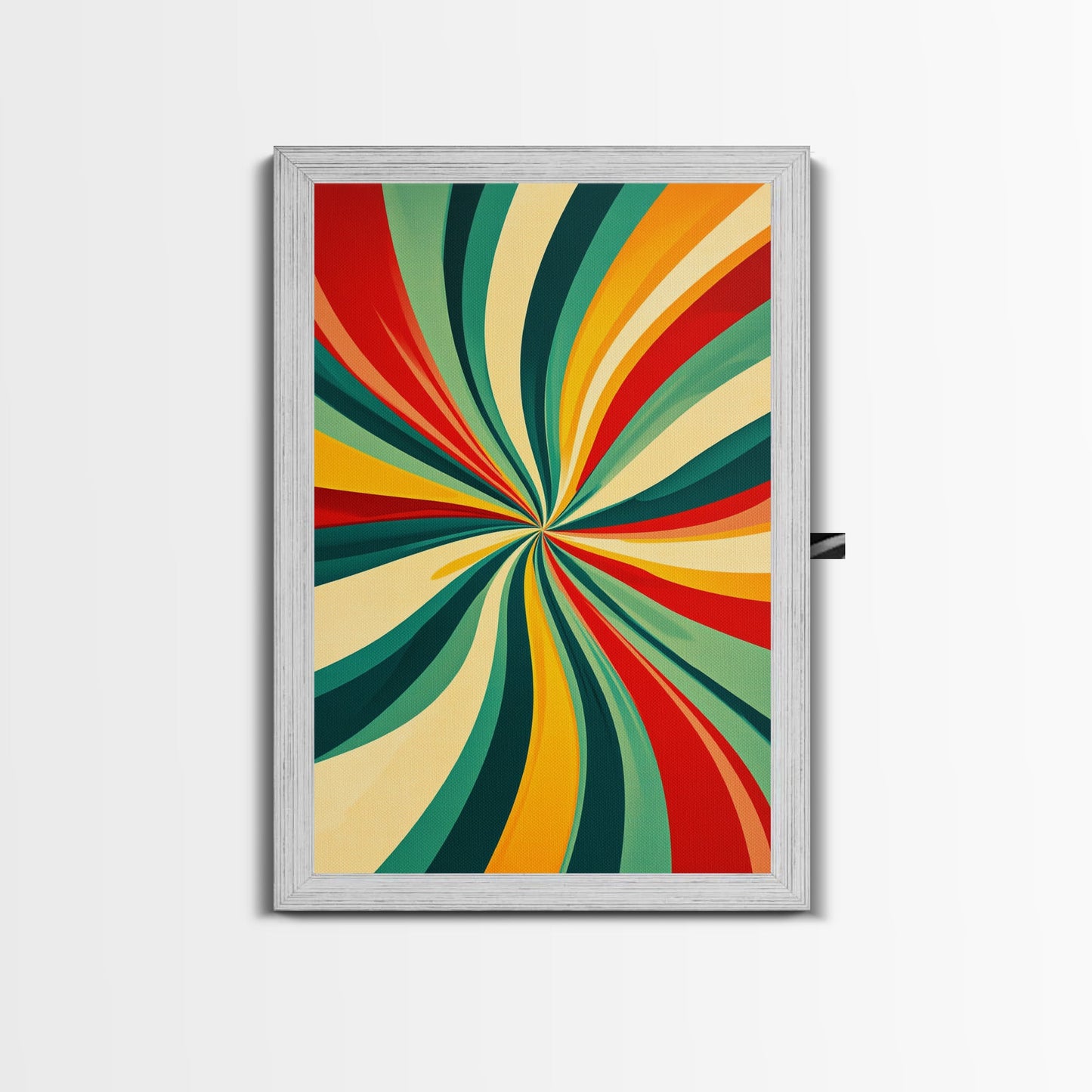 MCM Wall Art Framed Canvas Print, Colorful Boho Style Wall Art, Mid-Century Modern Wall Art, Retro 1950s Style Geometric Abstract Art