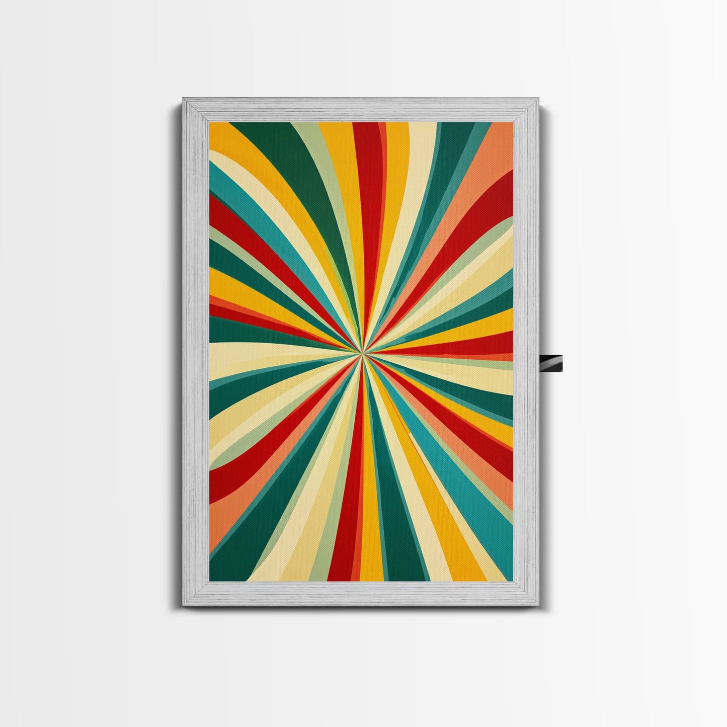MCM Style Abstract Art - "The Tunnel" - Mid-Century Modern Wall Art, Large Wood Framed Wall Art with Midcentury Modern Style, Boho Decor