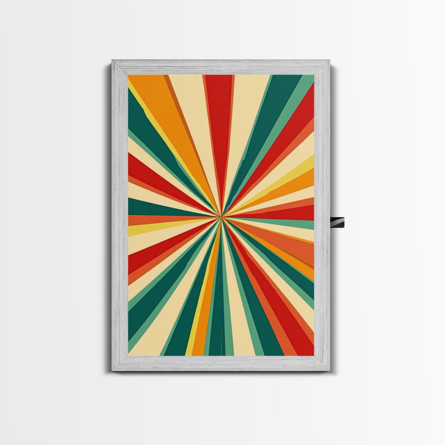 Mid-Century Abstract Art - Framed Canvas Print - Mid Century Modern Geometric Painting - Boho Style - Pastel Colors Wall Art