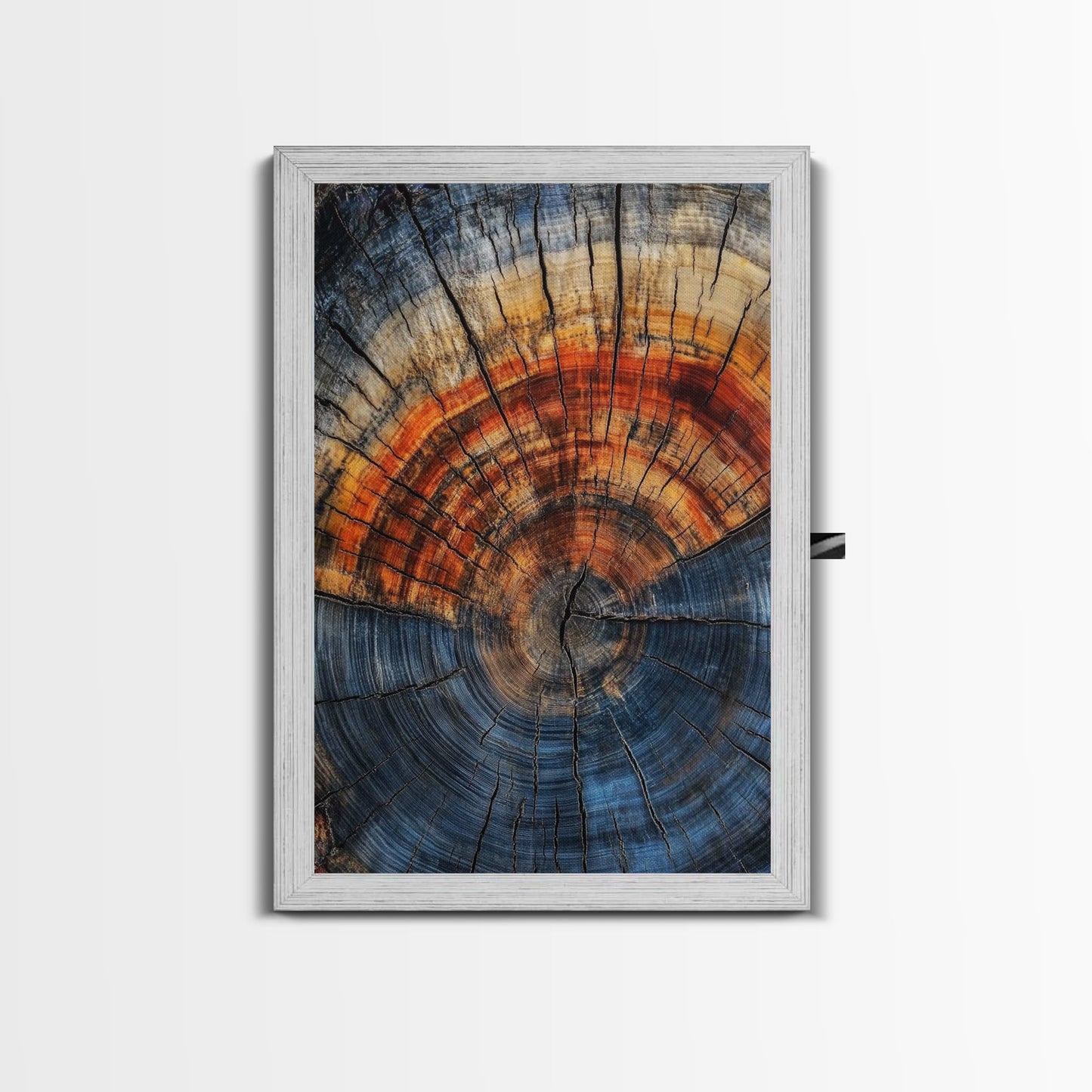 Nordic Style Tree Rings Canvas Print, Modern Farmhouse Rustic Decor, Wood Framed Art, Original Art On Canvas Wood Rings Wall Art Print