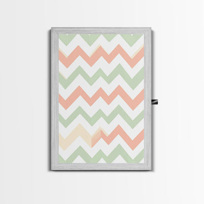 Pastel Chevron Zig Zag Pattern Wall Art, Mid Century Modern Boho Style Home Decor, Living Room Wall Hanging