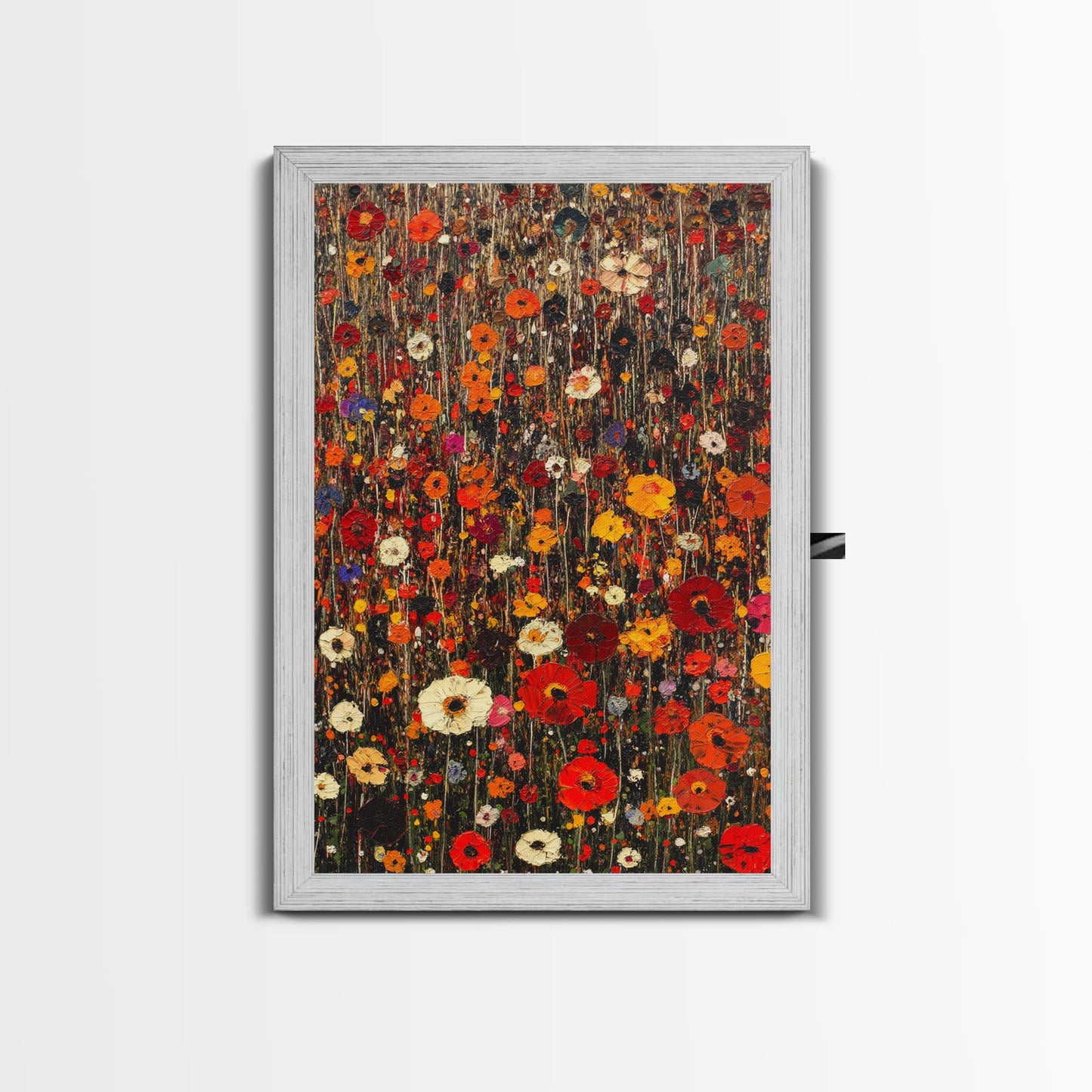 Muted Flower Print, Canvas Print With Wood Frame Boho Home Decor, Flower Art, Kitchen Art Print, Gift For Mom, Living Room Wall Decor