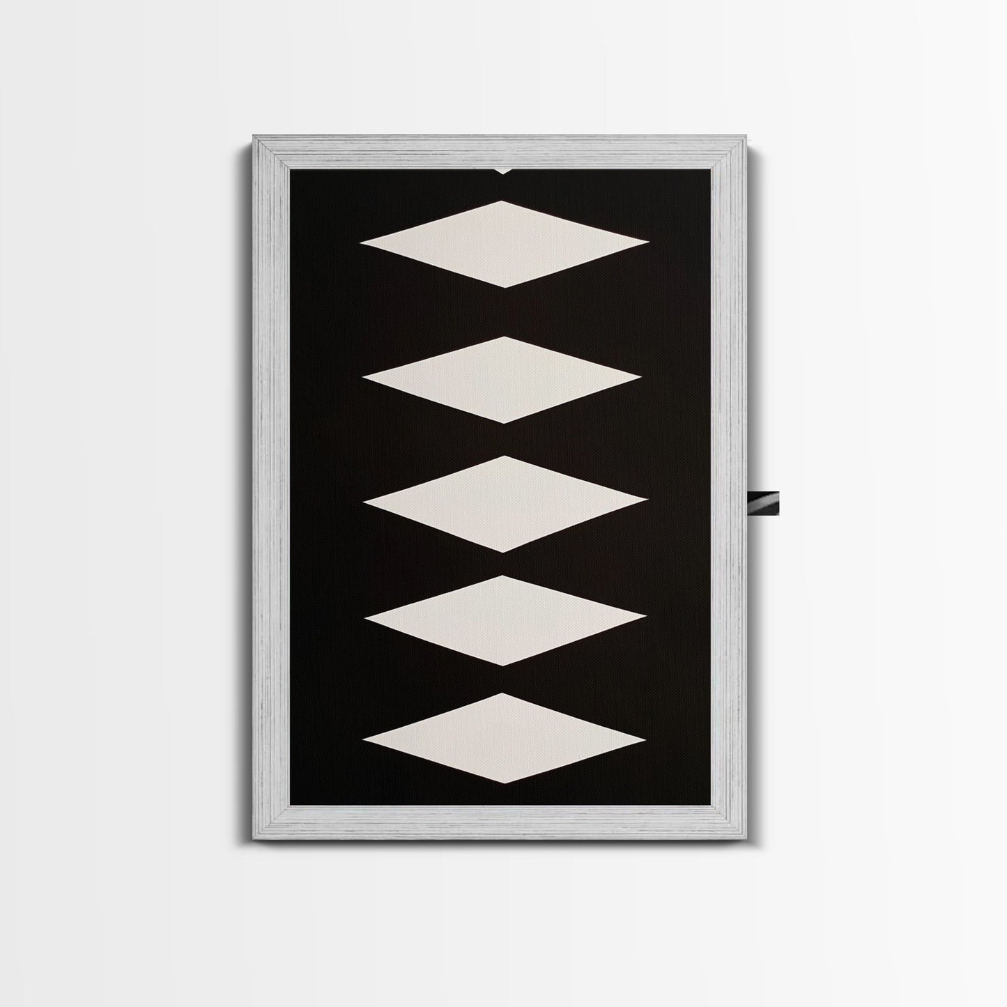 White Diamonds Geometric Aztec Terracota Canvas Print, Modern Farmhouse, Southwestern Art, Arizona Art, Black and White Wall Art