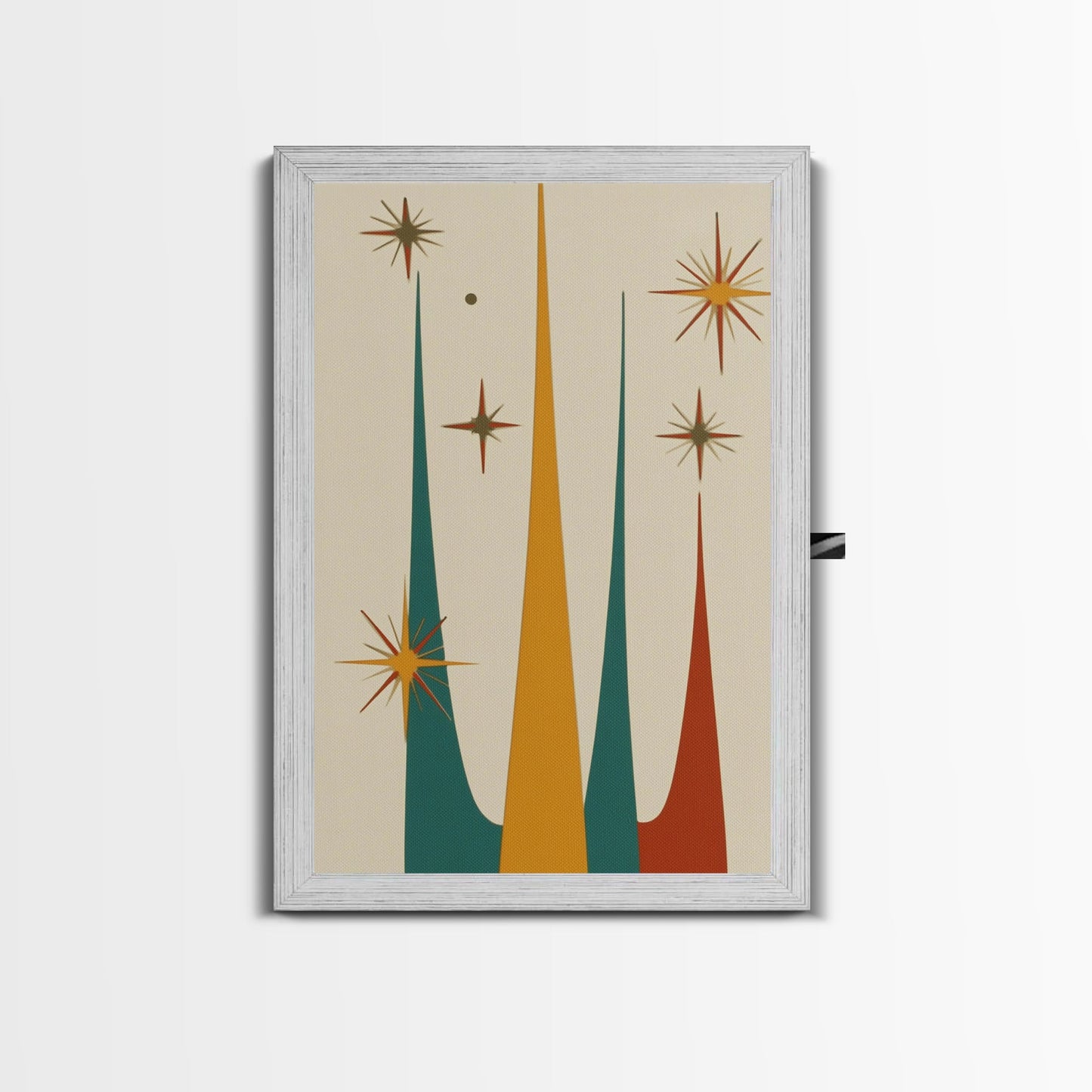 Retro Mid Century Modern Star Burst, 1950s Style Wall Art, Canvas Print, Star Burst Canvas, Retro Home Decor, Starburst Wall Art