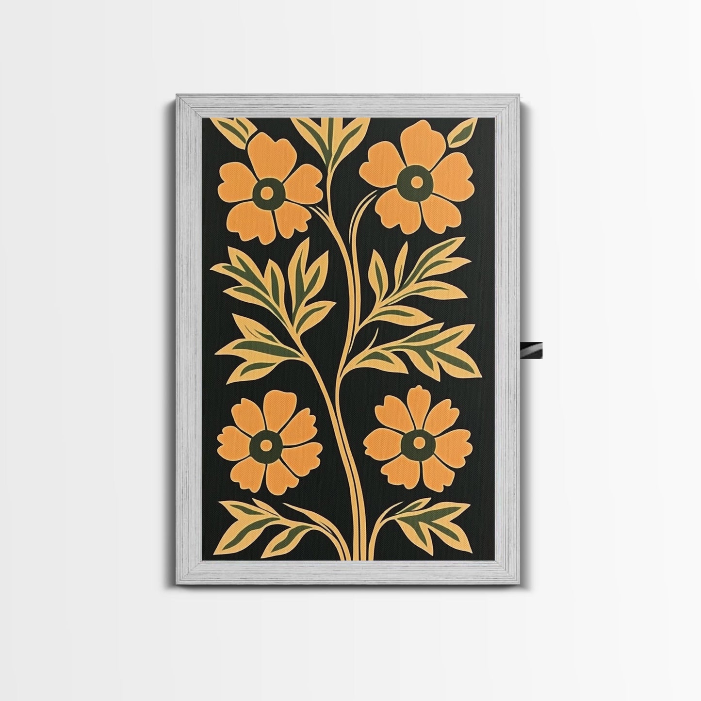 Framed Canvas Print Wall Art Boho Floral Print, Botanical Wall Art, Flower Market Poster, Minimalist Home Decor, Modern Farmhouse Art