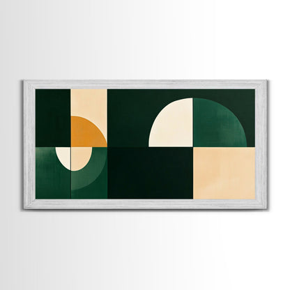 Horizontal Mid Century Modern Wall Art Framed Canvas Print, Oversized Extra Large Over Sofa living Room Wall Decor, Wall Hanging Canvas