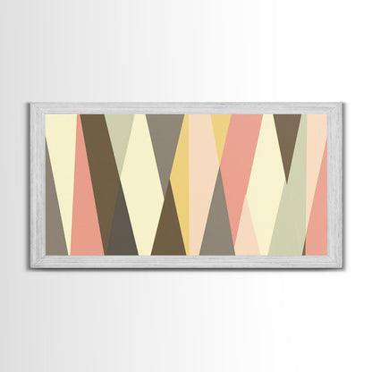 Mid Century Modern Abstract Geometric Shapes Wall Art, Diamonds and Chevrons, MCM Decor, Retro Living Room Art